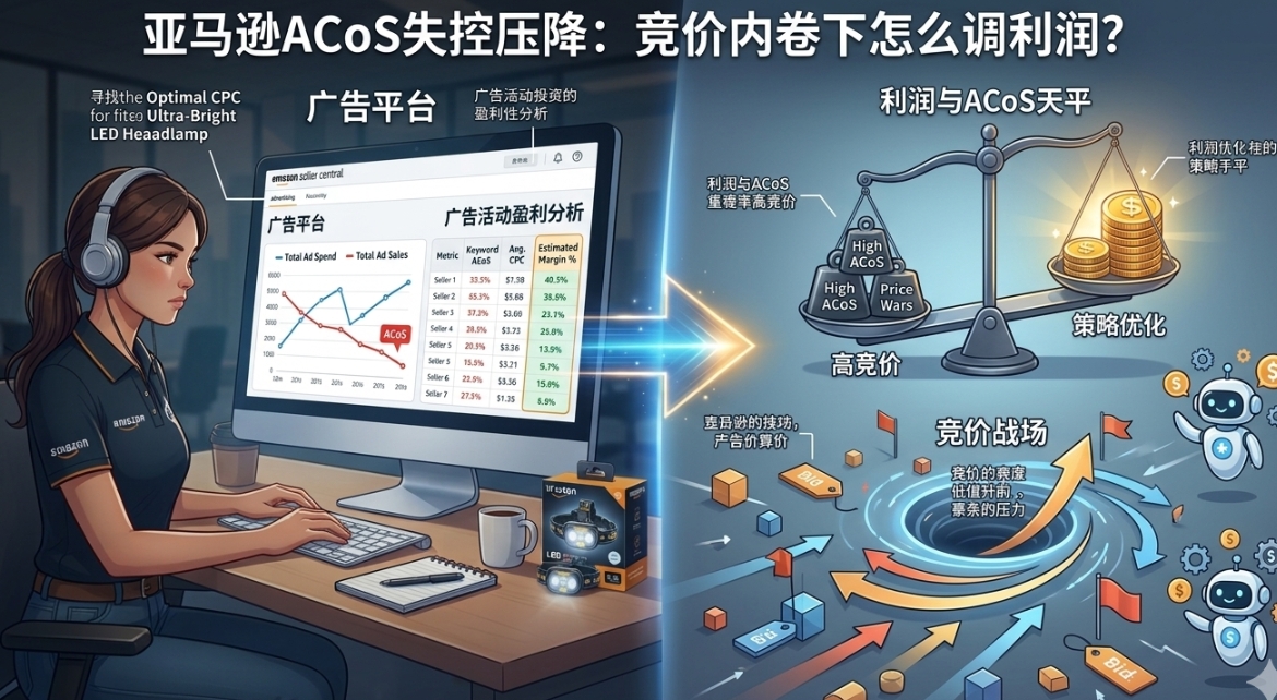 亚马逊ACoS失控压降：竞价内卷下怎么调利润？