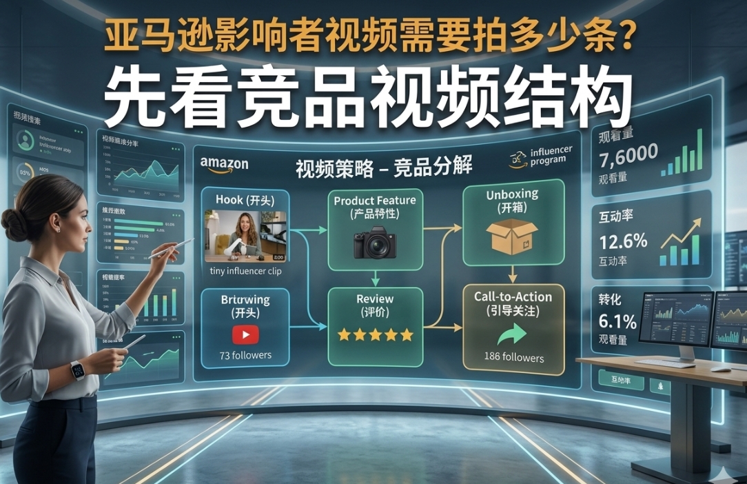 亚马逊影响者视频需要拍多少条？先看竞品视频结构